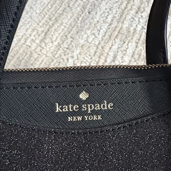 Kate Spade Shimmery Glitter Top Zip Satchel Purse with Crossbody strap - Picture 4 of 11